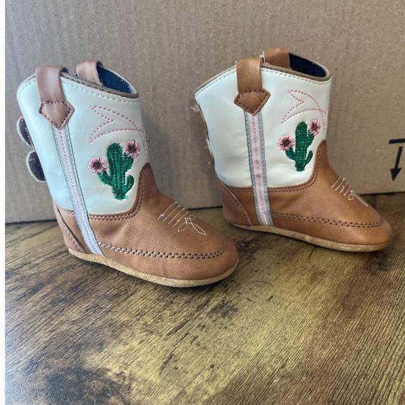 Boot Barn Girls Toddler 3.0 Brown/Pink Embroidery Coctus Cowgirl Boots - Picture 3 of 7